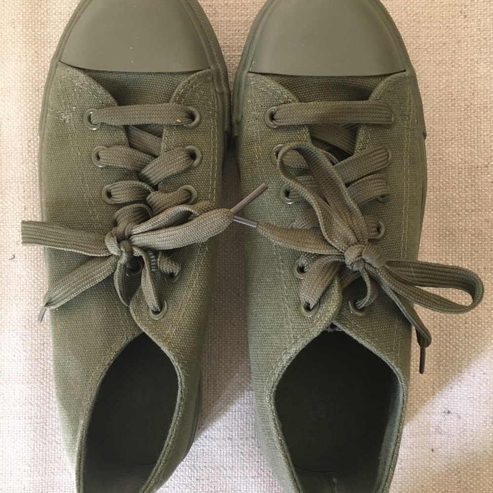 Olive green Converse style Sneakers